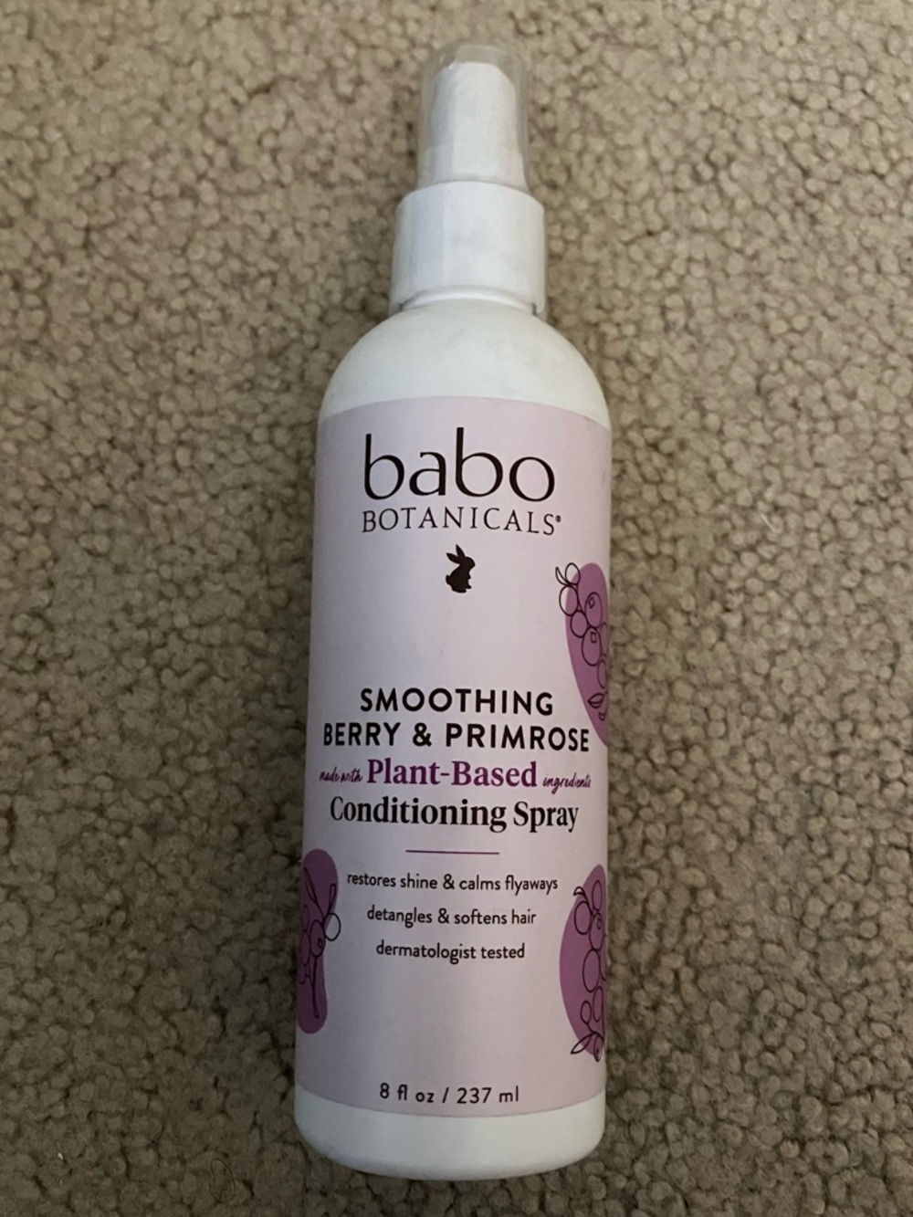 Babo Botanicals Smoothing Berry Conditioning Spray, Detangle, No Frizz or Static